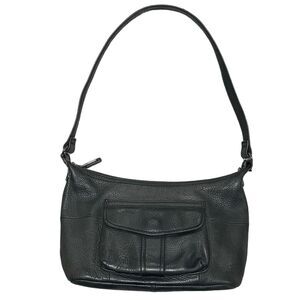 Vintage Fossil 1954 Black Supple Pebbled Leather Shoulder Bag 75082‎